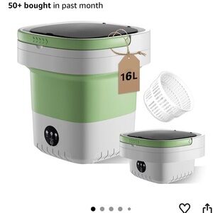 Portable Green and White Washing Machine
